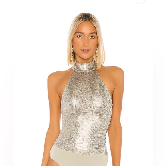 X Revolve Shae Bodysuit in Pewter - SZ Large - Mockneck - Picture 2 of 7
